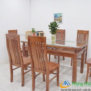 Bàn ăn gỗ xoan 4 ghế BNA4