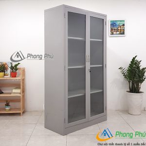 Tủ sắt 2 cánh kính K2